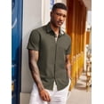 thumbnail image 4 of COOFANDY Cooling Shirts for Men Untucked Shirts Casual Short Sleeve Button Down Summer, 4 of 6