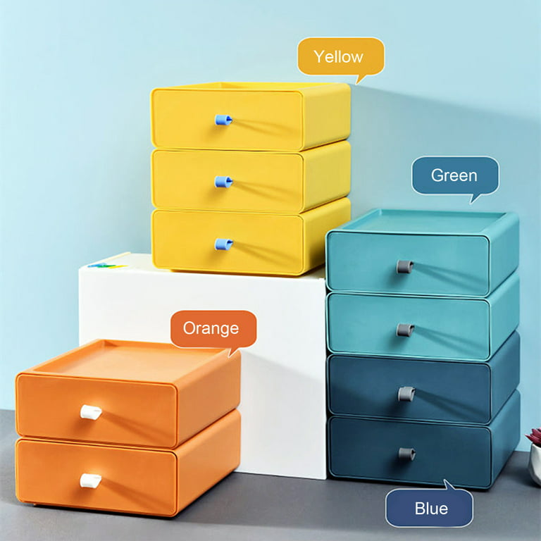 Makeup Organizer Drawers: Small Desktop Storage Cabinet, Multi- layer  Drawer Storage Box, 4-Drawer Desktop Organizer, Drawers Storage Cabinet for