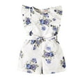 thumbnail image 1 of Boys Girls Fly Sleeve Ruffles Floral Prints Romper Jumpsuit Bodysuits Clothes, 1 of 6