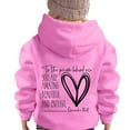thumbnail image 4 of Mercatoo 2 to 14 Years Teen Girls Heart and Letter Graphic Hoodie Cozy Fashionable Long Sleeve Pom Puff Pullover Sweatshirt, 4 of 5