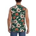 thumbnail image 4 of Goofa Lilies Flowers Printed Men's Sleeveless T-Shirt - Athletic Gym Workout Tank Top for Men - Moisture-Wicking, UPF 30+ Quick-Dry Muscle Tee-3X-Large, 4 of 8