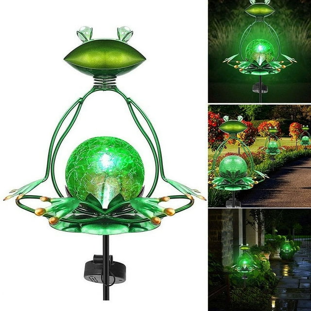 Solar Garden Light Lovely Yoga Frog Styling LED Lights for Outdoor Courtyard Balcony Decoration Green