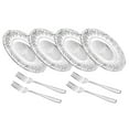 thumbnail image 3 of Godinger Dublin Dessert Plates and Forks, Appetizer & Salad Plates with Utensils - Set of Four - Clear Crystal, 7in, 3 of 3