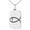 Rose Gold, variant on Stainless Steel Fish With Jesus Ichthus Cross Engraved Small Rectangle Dog Tag Charm Pendant Necklace