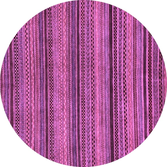 Ahgly Company Indoor Round Abstract Purple Modern Area Rugs, 4' Round