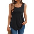 thumbnail image 3 of Womens Loose Fit Casual Flowy Tank Tops Square Neck Trendy Sleeveless Summer Tops Clothes Outfits 2025 Black XL, 3 of 8