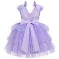 thumbnail image 2 of IBTOM CASTLE Toddler Girls Butterfly Birthday Dress Rainbow Tulle Formal Wedding Party Ruffle Tutu Dresses Photo Shoot 2-3 Years Purple, 2 of 8
