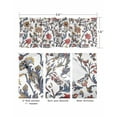 thumbnail image 3 of Boho Leaf Curtain Valance for Windows/Living Room/Kitchen/Bathroom/Café, Short Rod Pocket Tier Curtain Window Treatment Panel Orange Red Spring Farmhouse Pastoral Tribal Topper Curtain 42''x12'', 3 of 6