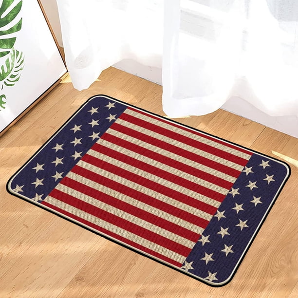 Estera de bienvenida patriótica, 40x60cm, interior y exterior, Día de la Independencia Americana, Bandera Estrellada, HTA3