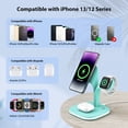 thumbnail image 2 of Tignapoo 5-in-1 Magnetic Wireless Charger with LED Light for Apple Devices, Fast Charging Station for Phone, Watch, and Earphones, Green, 2 of 6