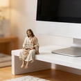 thumbnail image 5 of Jesus Desk Companion Figurine, 2.36/3.7inch Resin Jesus Figurines with "I Am with You Always" Sign, Car Dashboard Home Office Table Decor, Handmade Sitting Decorative, Unique Spiritual Gift,3.7 Inch, 5 of 6