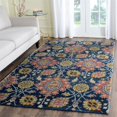 thumbnail image 4 of Safavieh Collection Roslyn ROS565A Tapis en Laine Fait Main Marine et Multi (5 Pieds x 8 Pieds), 4 of 8