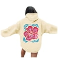 thumbnail image 3 of Arlun Womens Cute Pink Flower Hoodies Preppy Hawaiian Graphic Long Sleeve Drawstring Sweatshirts Y2k Loose Comfort Casual Fall Winter Pullover Tops with Pocket 1-Beige XL, 3 of 6