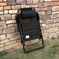 thumbnail image 7 of 2 Pack Portable Folding Recliner Outdoor Patio Chaise Lounge Chair Adjustable Backrest Black, 7 of 7