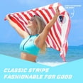 thumbnail image 6 of Exclusivo Mezcla Large Microfiber Quick Dry Beach Towel, Lightweight Sand-Free Cabana Stripe Pool Travel Camping Towel with Bag (Red, 30"X60"), 6 of 8