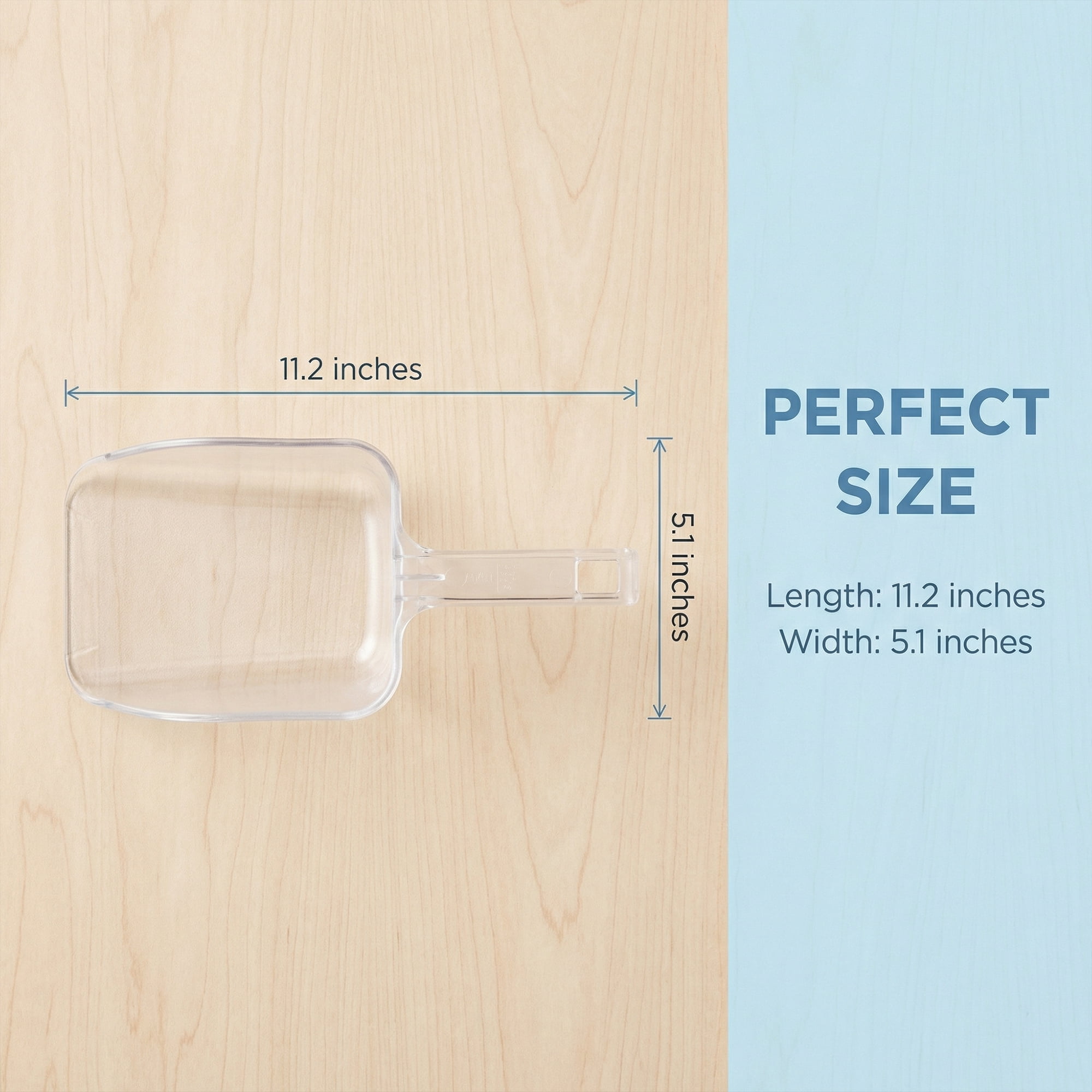 Unique Bargains Easy Clean Plastic Kitchen Use Ice Scoop Clear-3PCS 11.2*5.1inch