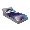 thumbnail image 2 of Ambesonne Space Fitted Sheet & Pillow Sham Set, Starry Night Sky Scenery, Twin, Blue Purple, 2 of 2