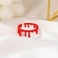 thumbnail image 4 of 2 Pcs Artifical Red Bleed Open Adjustable Ring Simple Ring Halloween Rings for Woman Bloodstained Rings Halloween Horror Personality Ring, 4 of 9