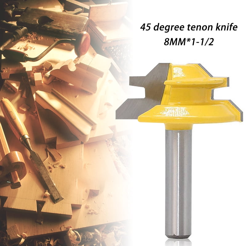 45° Lock Miter Router Bit With 1/2 Inch Shank 45Degree Angle Miter Joint Cutter w/Anti