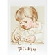 Pablo Picasso 14572 Enfant Deieunant- Lithographie sur Papier 29 Po x 22 Po - Brun- Beige- Rose – image 1 sur 1