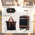thumbnail image 3 of imerelez Hardshell Luggage Set 3-Piece, 20 Inch Carry-On Suitcase with Spinner Wheels TSA Lock, Lightweight Durable ABS for Travel Business, Black, 3 of 8