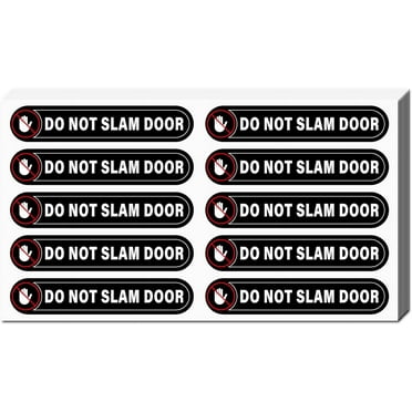 Mini PVC Coated Self Adhesive DO NOT SLAM DOOR Warning Stickers Waterproof Caution Sign Safety Sign Decals Palm 174x276mm 8 sheets/set