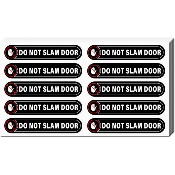 1Set Mini PVC Coated Self Adhesive DO NOT SLAM DOOR Warning Stickers Waterproof Caution Sign Safety Sign Decals Palm 174x276mm 8 sheets/set
