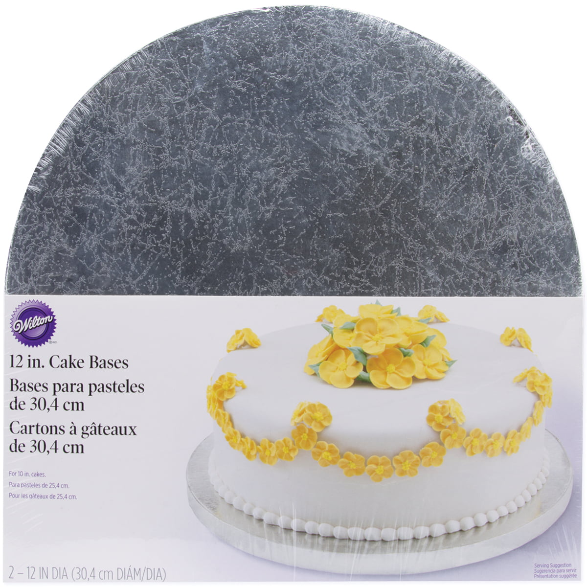 Wilton 10-Inch Round Silver Cake Base 2-Pack 