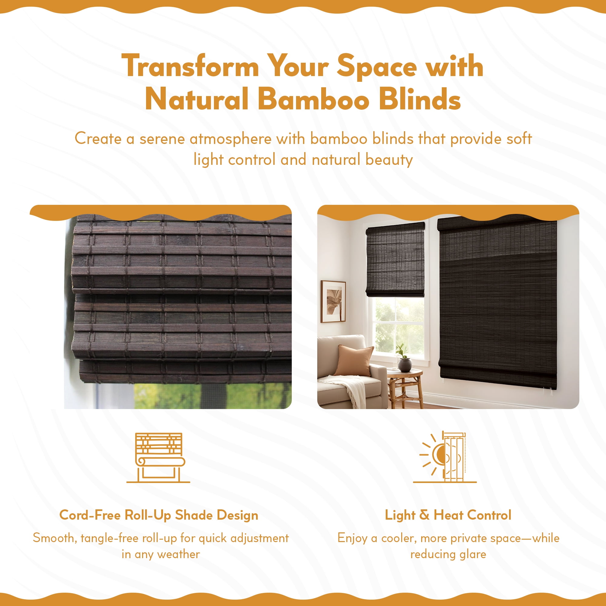 Radiance Cordless Privacy Weave Newport Roman Shade, Espresso