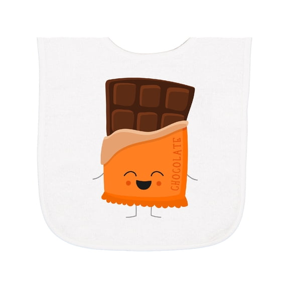 Inktastic Cute Kawaii Chocolate Candy Bar Baby Terry Cloth Bib