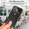 thumbnail image 4 of Crossbody Phone Case for iPhone 13(6.1") 2021, Allytech PU Leather Back Card Holder Detachable Lanyard Adjustable Strap Drop Protection Purse Slim Bag Case for iPhone 13 2021, Black, 4 of 6