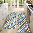 thumbnail image 4 of Kitchen Rugs Sets Of 2,Colorful Geometric Stripe Pattern Anti Fatigue Kitchen Mat Rugs Non Slip Washable,Decorative Kitchen Floor Mats for Kitchen,Sink,Laundry,17"X47", 4 of 5