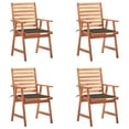 thumbnail image 2 of vidaXL Patio Dining Chairs Outdoor Patio Chair with Cushions Solid Wood Acacia, 2 of 35