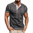 thumbnail image 1 of pstuiky Camisas de vestir de manga corta para hombre, Camisa de manga corta con cuello redondo y botones de color liso para hombre ropa de hombre xxxl, 1 of 8