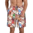 thumbnail image 1 of Balery Gnomes Books Tea Cups Traje de Baño Estilo Hawaiano para Hombre, Shorts de Secado Rápido con Bolsillos-Medium, 1 of 6