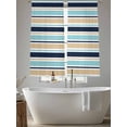 thumbnail image 4 of Minimalist Stripes Sheer Curtains 2 Panels Set Teal Navy Blue Khaki Horizontal Stripe Modern Sheer Window Curtains Light Filtering Rod Pocket Voile Drapes for Bedroom Living Room 52"x63", 4 of 8