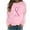 Pink, variant on WREESH Women's Breast Cancer Awareness Sweatshirt Long Sleeve Love Letter Graphic Casual Top Black
