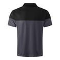 thumbnail image 3 of Men's Four Seasons Leisure Fashion Assorted Colors Design Lapel Button Short Sleeve Tops, 3 of 6