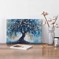 thumbnail image 3 of Aarocafa – 3D Textured Blue Tree Wall Art (Wood Inner Frame) |Modern Relief Canvas Print |Viral Minimalist Home Decor |Blue-Gold Prosperity Accent for Living Room/Bedroom – 20x24in – Inner Frame, 3 of 7