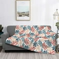 thumbnail image 2 of Honeii Tropical Leaves print throw blanket, crafted from cozy cotton flannel, offers versatile home decor as a bedding suitable for all seasons.-80"x60", 2 of 6