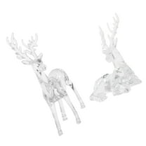 Raindrops 2Pcs Acrylic Deer Figurines for Christmas Reindeer Home Decor and Festive Table Display