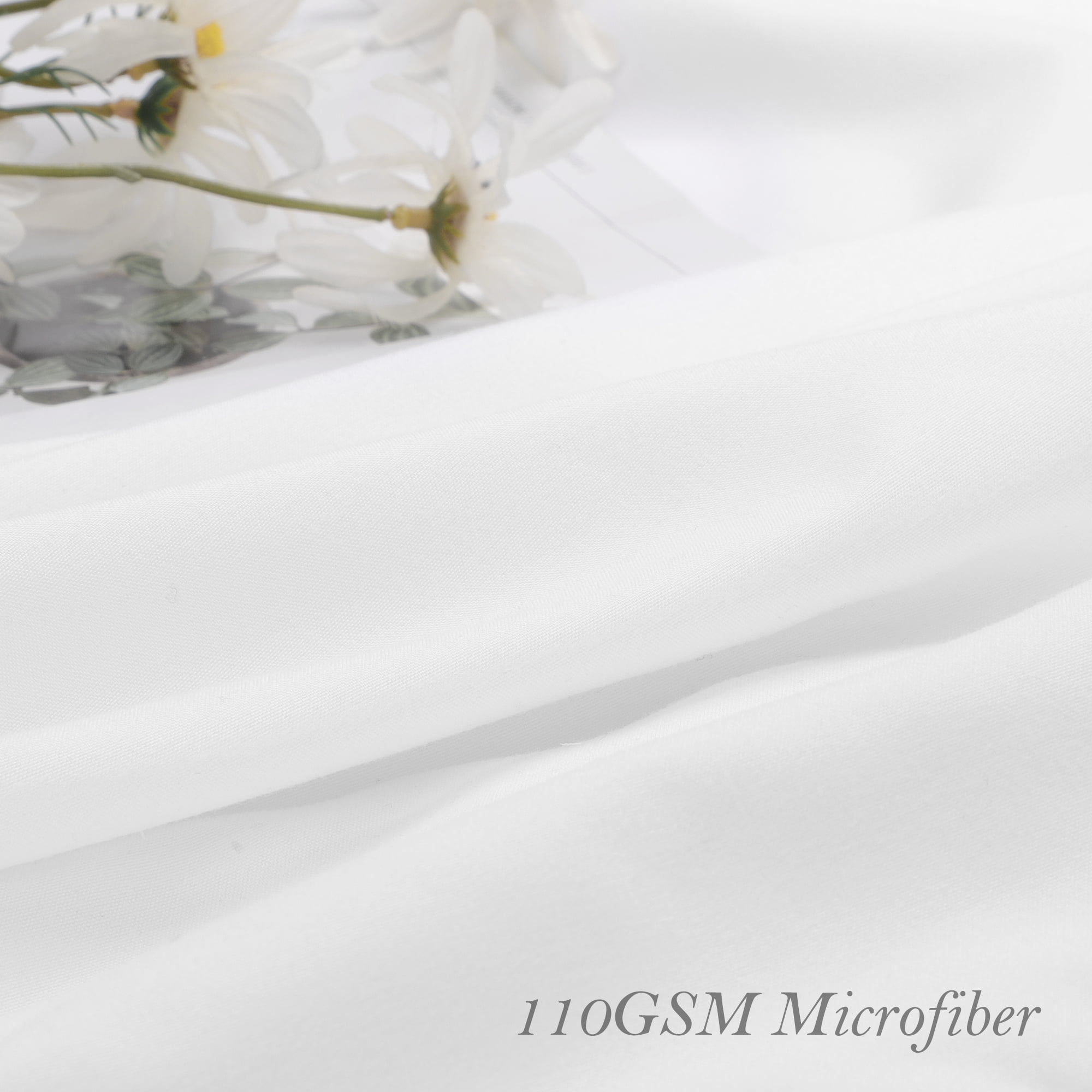 REGALWOVEN Ruffled Pillow Shams Set of 2, Soft Breathable Pillow Covers with Envelope Closure White Queen