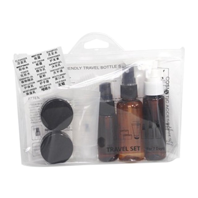 6pcs /Set pequeños contenedores de artículos de tocador de viaje, tamaño de viaje de líquido recargable vacío marrón Yuyangstore Botellas de artículos de tocador de viaje