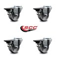 thumbnail image 2 of 3 Inch Semi Steel Wheel Swivel Bolt Hole Caster Set with Posi Lock Brakes SCC, 2 of 2