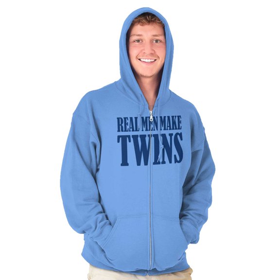 Funny New Father Real Men Make Twins Zip Hoodie Sweatshirt Men Brisco Brands S