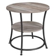 thumbnail image 5 of Side Table, Round End Table with 2 Storage Shelves Nightstand for Living Room, Accent Coffee Table, Greige, 5 of 8