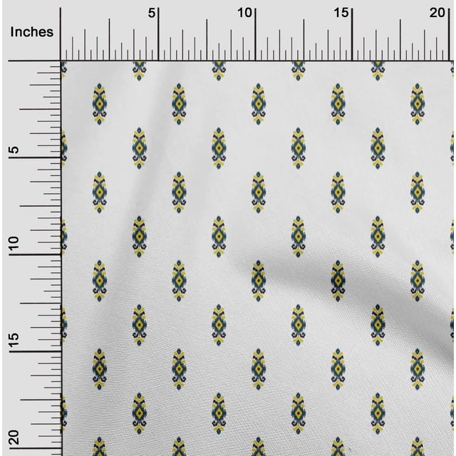 oneOone Georgette Viscose Fabric Ethnic Ikat Printed Fabric 1 Yard 42 Inch Wide