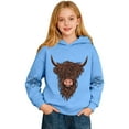 thumbnail image 3 of Kids Hoodie Unisex Lightweight Cute Sweatshirts Highland Cattle Long Sleeve Pullover, 3 of 8