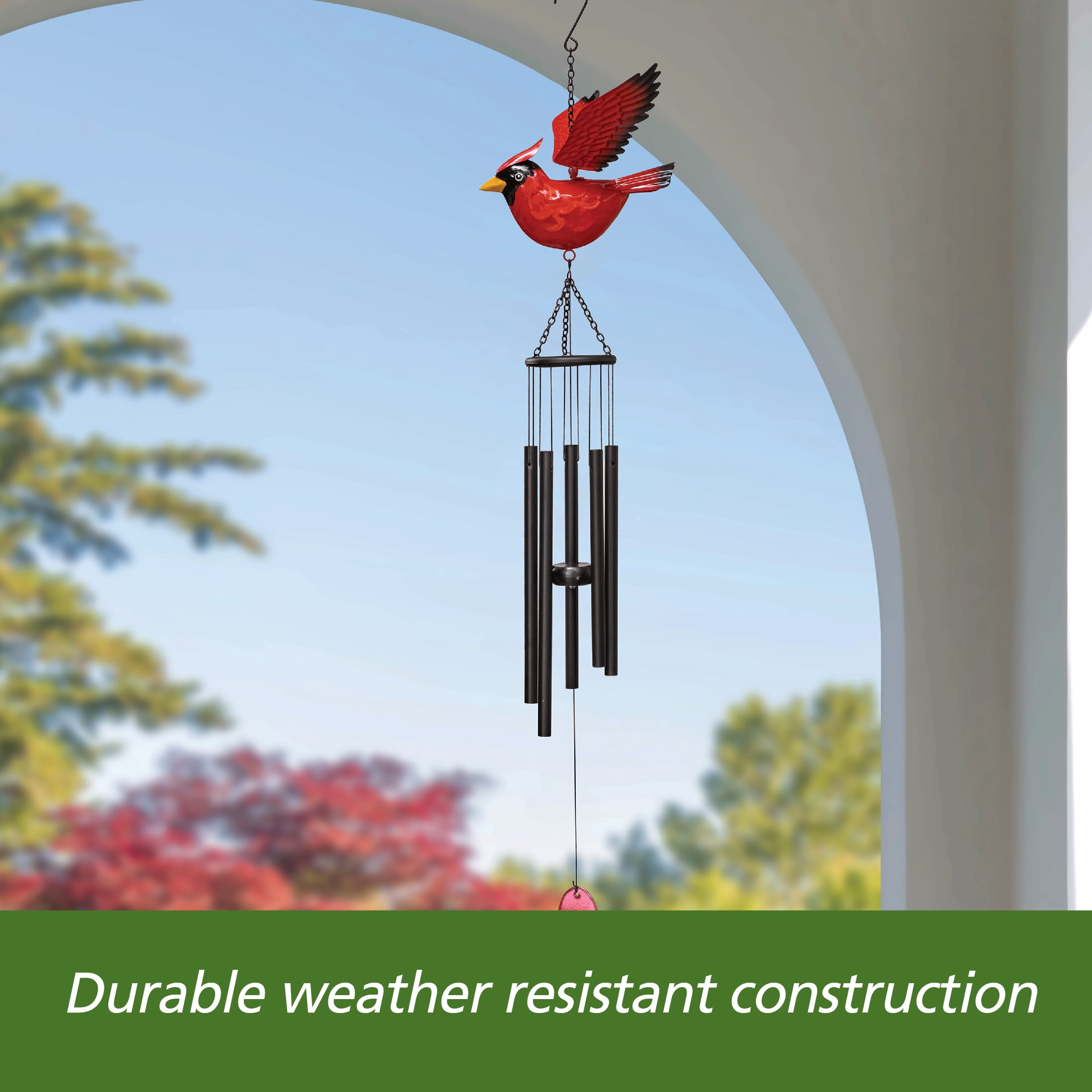 Mainstays Metal Cardinal Outdoor Wind Chime, Weather-Resistant