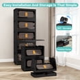 thumbnail image 5 of Jopath Plastic Folding Storage Cabine,5 Tiers Collapsible Storage Bins with Magnetic Door and Wheels,Collapsible Closet Organization for Bedroom,Black-5 Tiers, 5 of 8